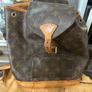 Louis Vuitton Monogram Canvas Backpack with Tan Accents